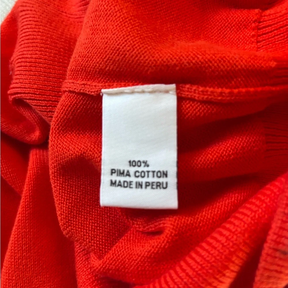 Psycho Bunny Mens Rouge Red Pima Cotton V-Neck Sweater 26SW36 Small